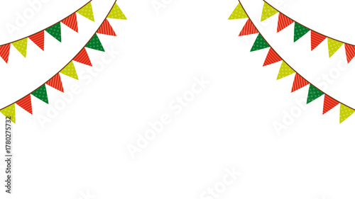 ガーランド　クリスマスカラー　フレーム　ベクター