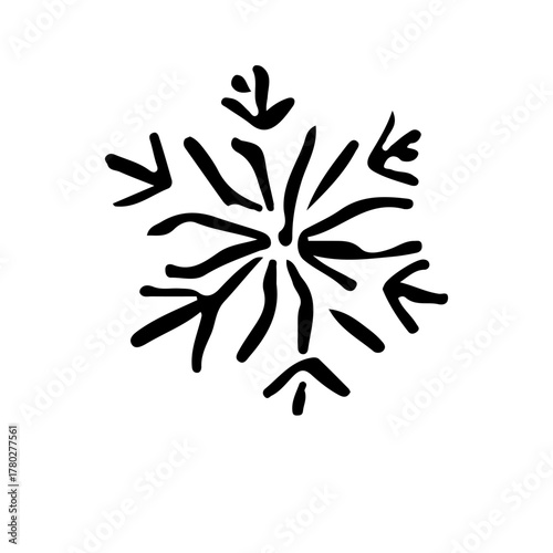 handrawn snowflakes on the winter. christmas day, winter season