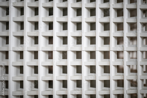 Modern White Geometric Architectural Pattern with Shadows
