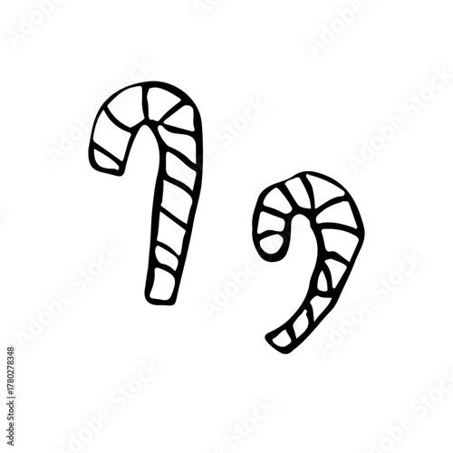 black handrawing candy, chocolate christmas elemenet design
