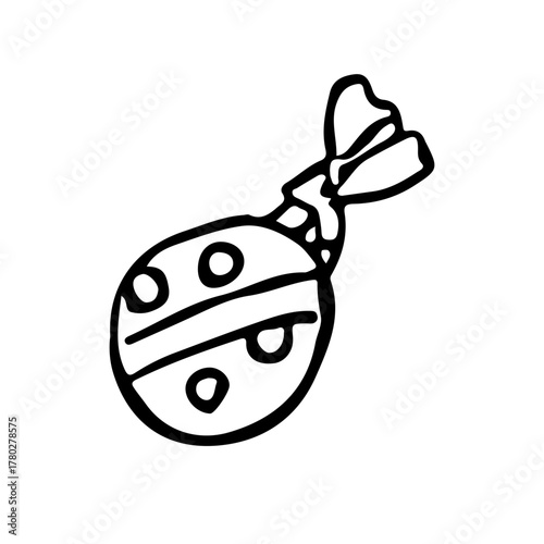 black handrawing candy, chocolate christmas elemenet design