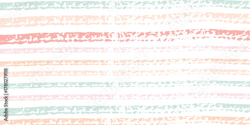 Hand drawn striped pattern, pink, orange and green girly stripe seamless background, childish pastel brush strokes. vector grunge stripes, cute baby paintbrush line backdrop
