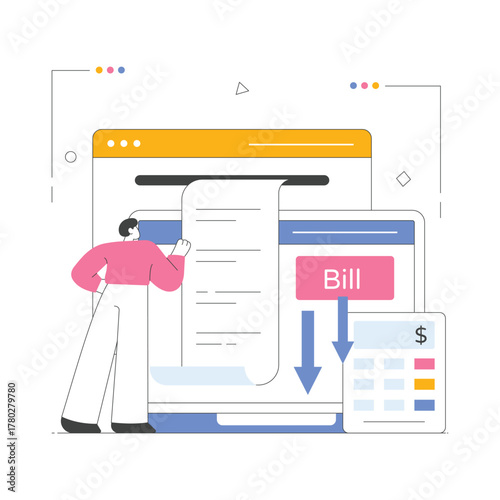 Generating detailed payment slip for client transactions Illustration  