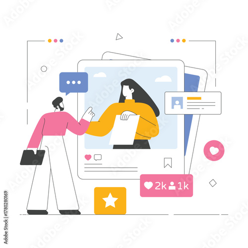 User subscribing to digital content for updates Illustration  