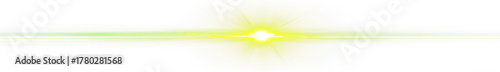 Bright green and yellow lens flare on transparent background 