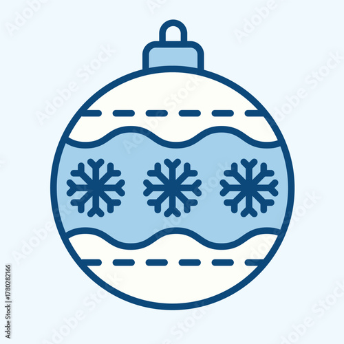 Blue icon of an christmass ball
