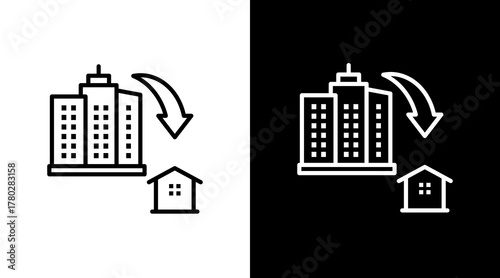 Corporate Downsizing  White Icon Set Design