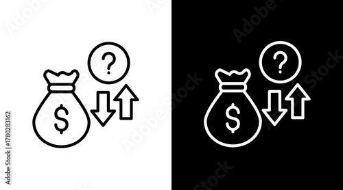 Economic Uncertainty  White Icon Set Design