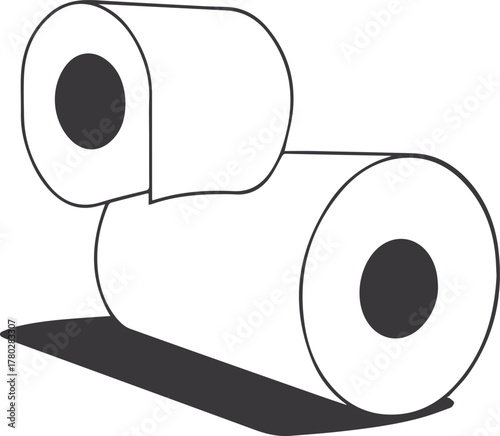 toilet paper on white background