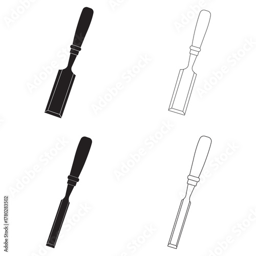 wood chisels icon design