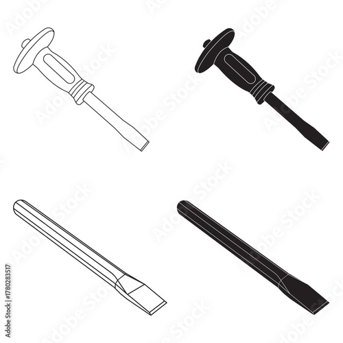 concrete chisel icon design