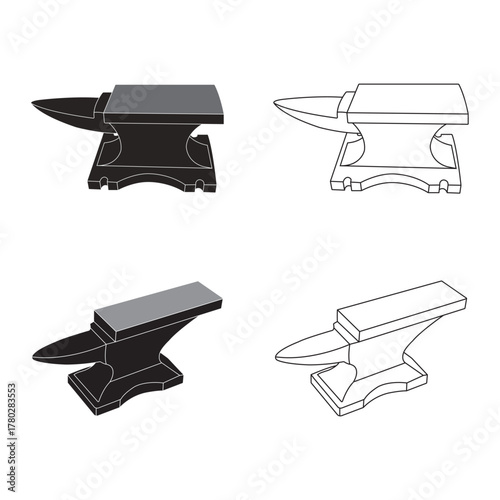 Blacksmiths anvil icon design
