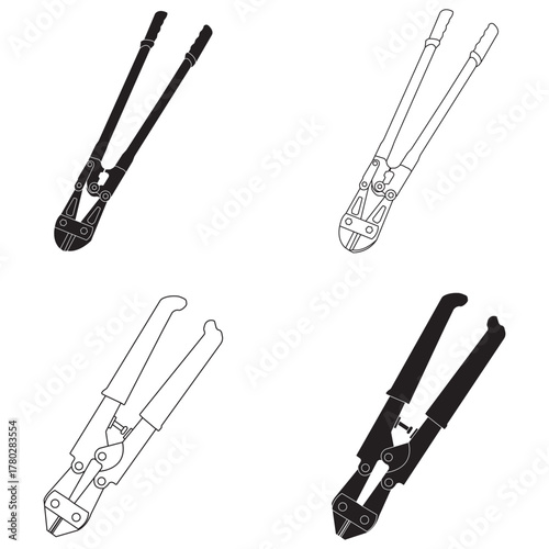 Wire and iron cutters icon design