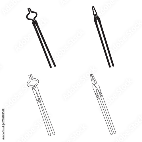 Photos Blacksmiths clamping tool icon design
