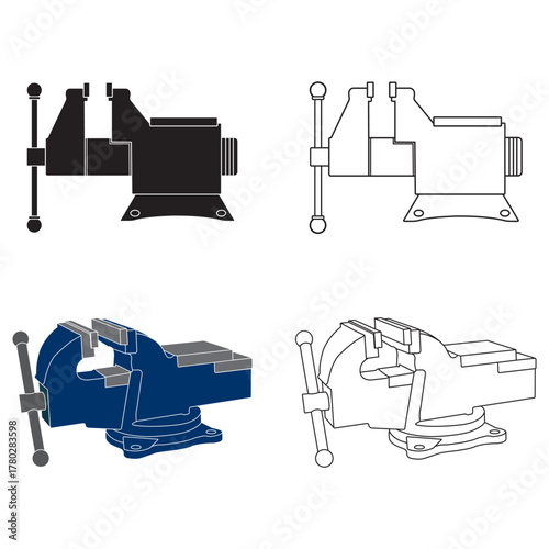 Papier peint Wood and iron clamping tools icon
