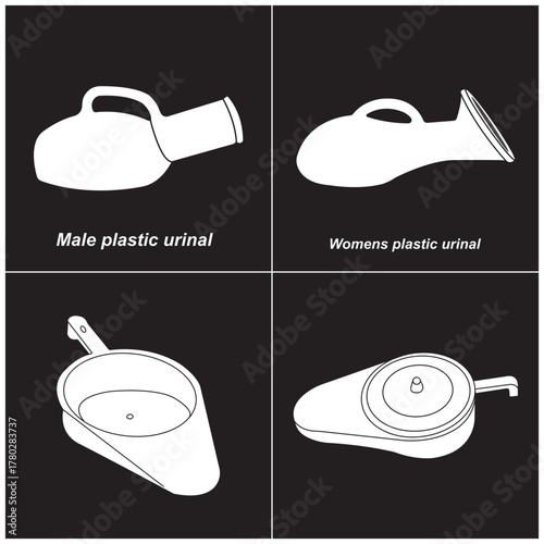 Male and women  plastic urinal