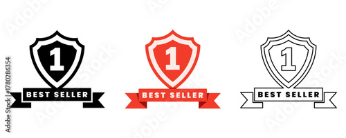 Promotional best seller badge isolated vector illustration