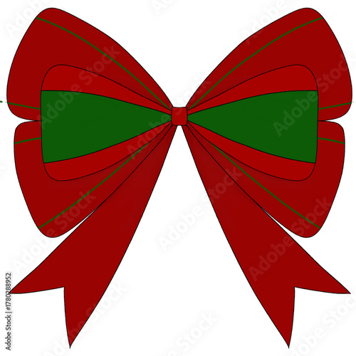 red green ribbon bow