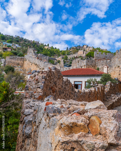 Fototapeta Naklejka Na Ścianę i Meble -  The Alanya Castle view in Turkey