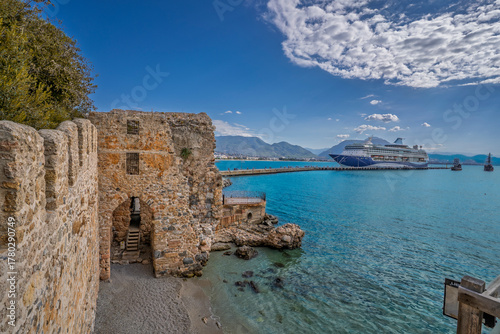Fototapeta Naklejka Na Ścianę i Meble -  The Alanya Castle view in Turkey