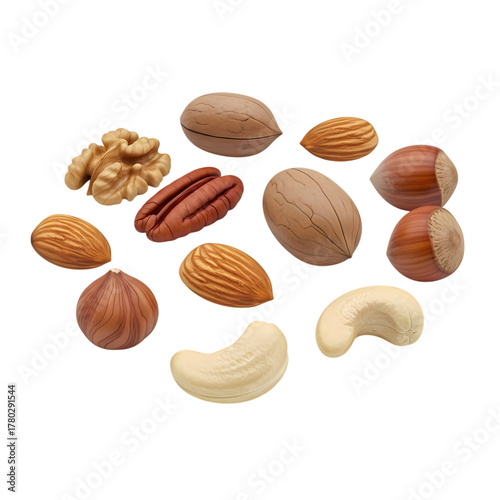 Assorted nuts variety pecan walnut hazelnut cashew almond healthy snack for recipes