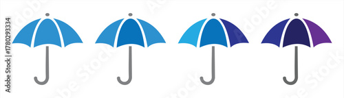 blue umbrella vector icon