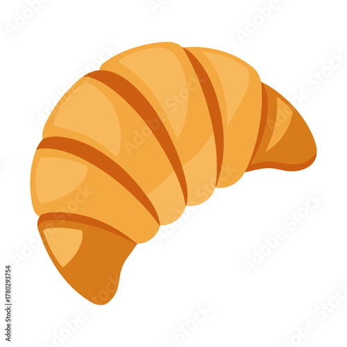 single croissant with curved layers