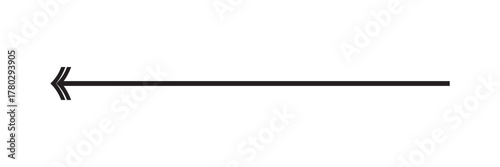 Straight long arrow icon. Black large pointing solid long arrow icon on eps 10. 