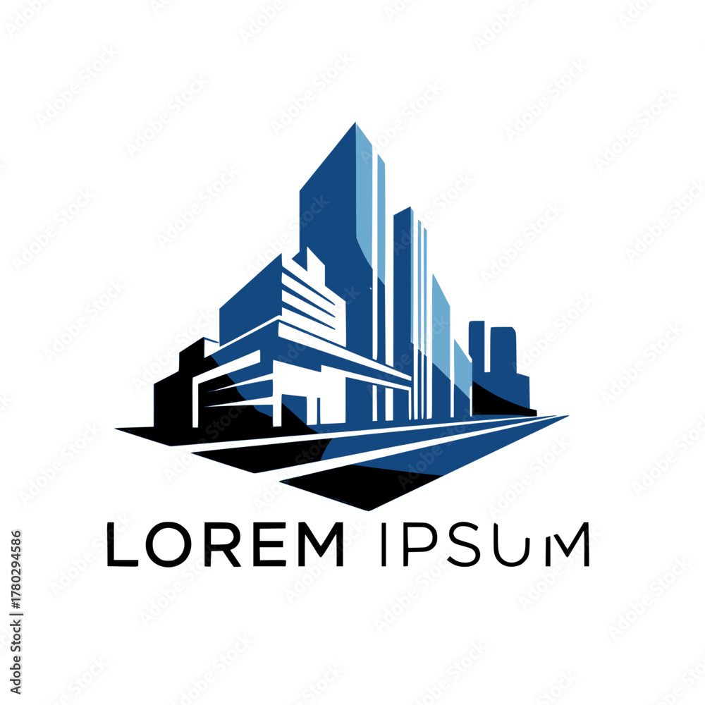 Obraz premium Modern Cityscape Logo Abstract Architectural Design for Business and Branding, Creative Concepts