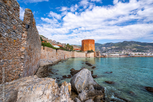 Fototapeta Naklejka Na Ścianę i Meble -  The Alanya Castle view in Turkey