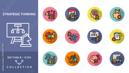 Strategic Thinking Isometric Icon Collection