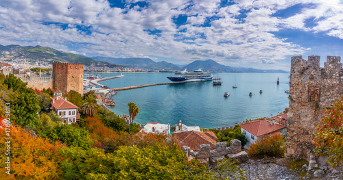 Fototapeta Naklejka Na Ścianę i Meble -  The Alanya Castle view in Turkey