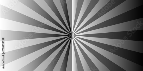 Retro abstract explosion gray gradient vintage ray sunrise star sunbeam texture background. vector illustration circle light banner cartoon add design.	
