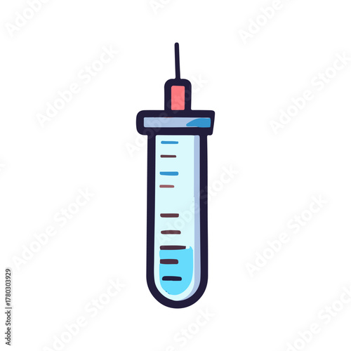 Medical Test Tube A Simple Cartoon Illustration for Science and Healthcare Concepts