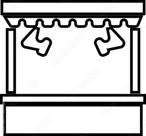 Outdoor Music Festival Stage Icon Concert, Performance, Theater, and Event Platform Symbol Entertainment, Show, and Auditorium Vector in Black Color Line Style