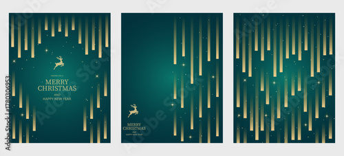 Merry Christmas and Happy New Year. Vector illustration templates for holiday greeting card, background, website and social media banner, marketing material.