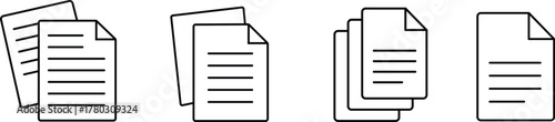 Document file Icons set in outline style Isolated on transparent background Background, vector Illustration.