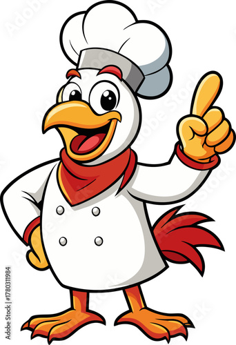 Rooster Chicken Chef Cartoon Illustration