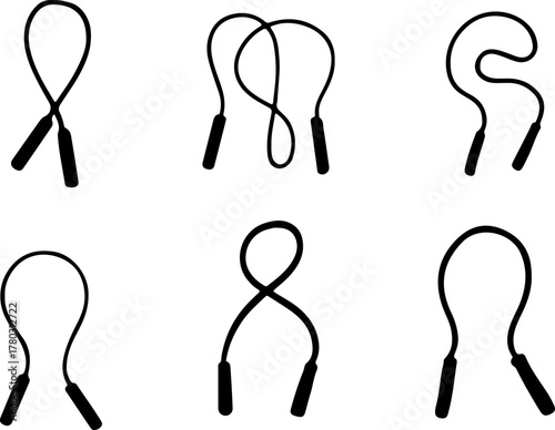 Jump rope vector, vector of jumping rope art, sport rope silhouette, creative jump rope design