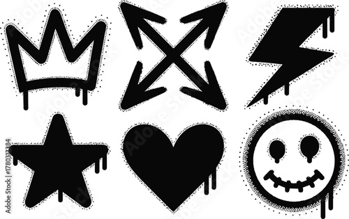 Graffiti style icons set Vector