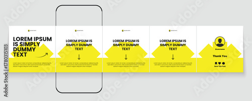 Set of LinkedIn carousel post, social media Instagram carousel post, modern and editable business carousel template design	
