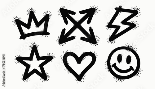 Gold brushstroke collection Vector