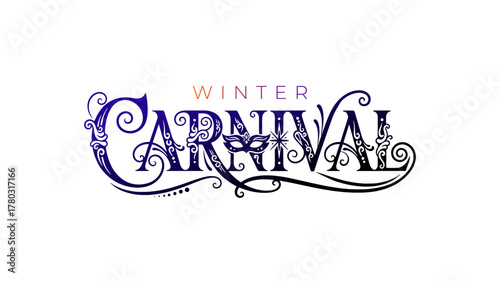 Winter Carnival - festive logotype sale promotion banner design.