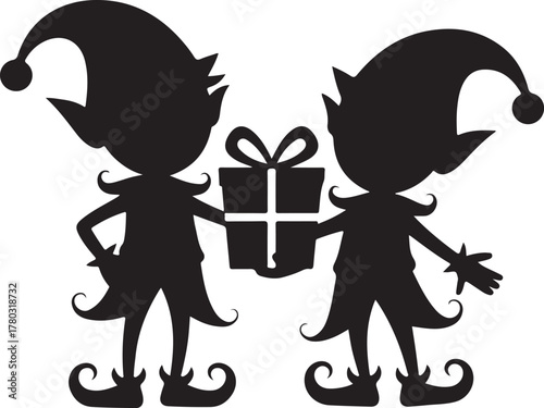 Christmas Elf Silhouette – Santa’s Helpers Holiday Design