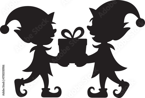 Christmas Elf Silhouette – Santa’s Helpers Holiday Design