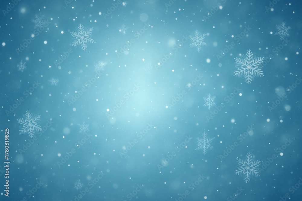 Fototapeta premium winter background with softly falling snow and delicate snowflakes
