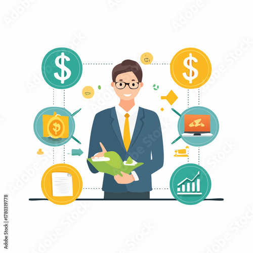 ビジネスシーンで使える投資・資産運用アイコン