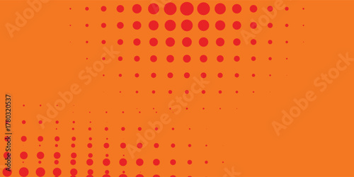 Dots halftone orange color pattern gradient texture with technology digital background. Dots pop art comics. vector eps10