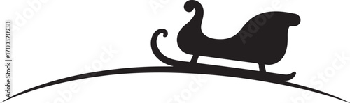 Christmas Sleigh on Hill Silhouette – Winter Holiday Scene