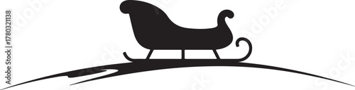 Christmas Sleigh on Hill Silhouette – Winter Holiday Scene